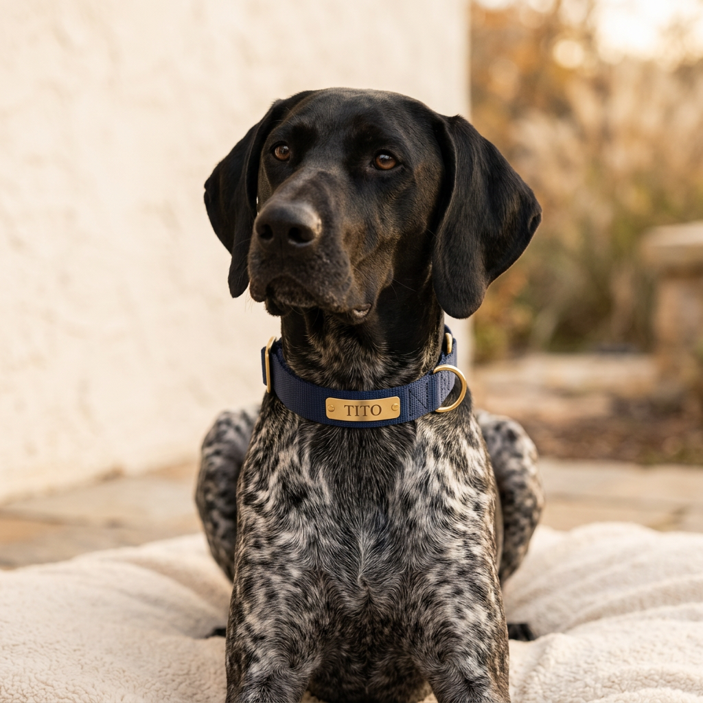 Tito Classic Personalized Name Collar — Navy